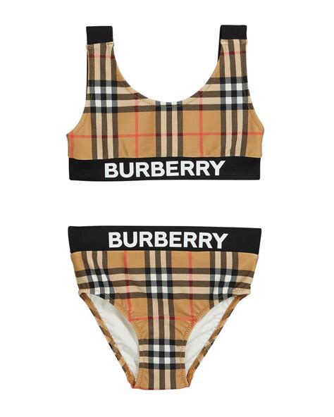 girls burberry bathing suit|burberry high waisted bikini.